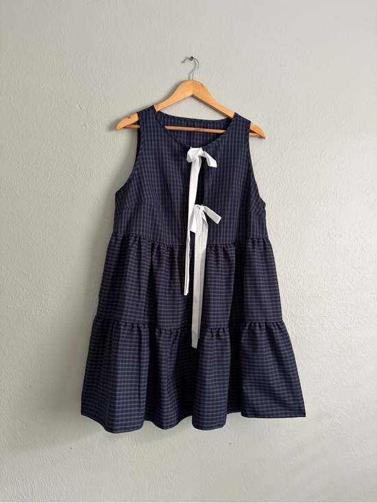 SHEIN Dresses & Skirts - Plaid Tiered Tie Front Dress